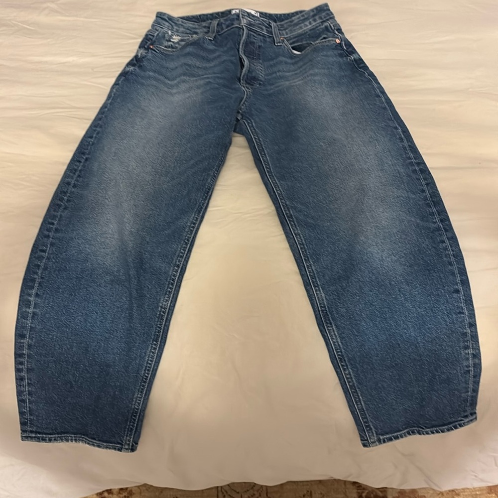 PAIGE alexis barrel jeans EUC petite